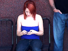 Hey nice phone and tits voyeur video #1