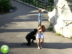 Unsuspecting slut gets undressed on the streets voyeur video #2