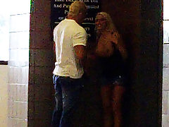 Blondie gives BJ on the street corner voyeur video #1