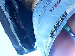 Amazing upskirt filmed outdoors voyeur video #3