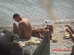 Slim middle-age woman was spotted around men nudists voyeur video #3