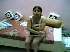 Cute Indian girl naked on bed voyeur video #2
