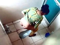 Sexy girl cought in toilet voyeur video #3