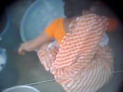 Sexy aunty cought when she working voyeur video #1