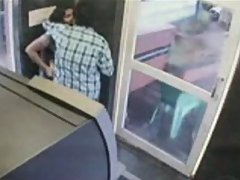 Couple having a fun in telephone buth voyeur video #3