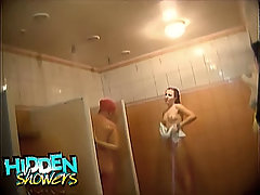 Sexy ladies who haven't heard anything about terrible spy cams come to locker rooms and begin to put off their clothes voyeur video #4