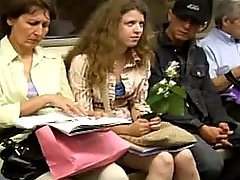 We've managed to shoot some upskirt videos of this pretty long-haired girl voyeur video #2